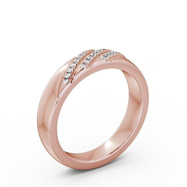 Vera 0.08ct Round Lab Diamond Diagonal Setting Ring 18K White Gold